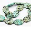Natural Africa Turquoise Smooth Flat Oval Beads Strand Rondelles Length is 14 Inches & Sizes from 30mm to 31mm approx 